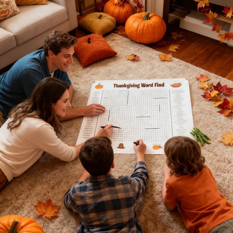 Virularty Jumbo Christmas Word Search Poster, Giant 31.5"x20" Wall Game, Poster-Size Word Search, Giant Thanksgiving Christmas Activity for Families (Christmas) - Image 5